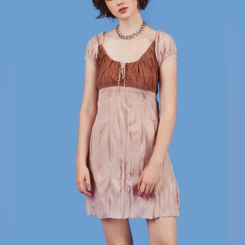 UNIF Melody Pink Tan Dress